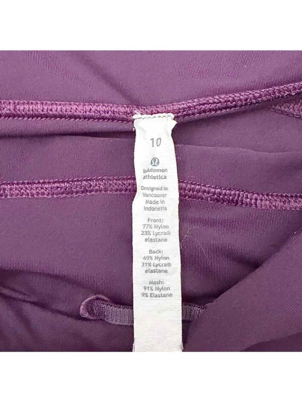 Lululemon Speed Tight V Leggings w Pockets Darkest Magenta Purple Women’s Sz 10
